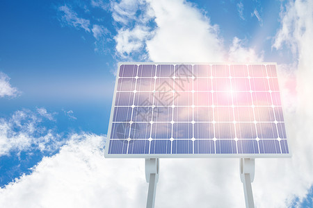 电脑花屏素材太阳能电池板复合图像环境保护风景金属可持续电源头发资源绘画设备云景背景