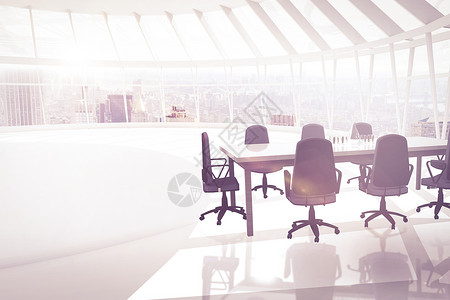 空办公椅和桌子的复合图像治具座位元件空格处影棚纯色家具手势景观摩天大楼背景图片