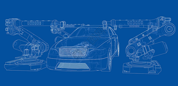 汽车行业素材机动车组装 韦克托商业手臂运输蓝图机械工程设备发动机引擎电脑设计图片