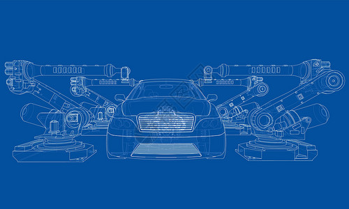 机器人底盘机动车组装 韦克托汽车引擎机械生产力学草图科学车辆手臂技术设计图片