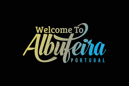 费拉本德欢迎来到阿尔布费拉葡萄牙文字文本创意字体设计插图 欢迎签名设计图片