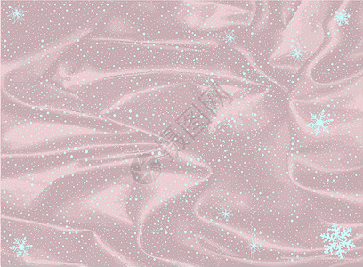 丝绸的雪雪间背景粉色庆祝新年活动下雪雪花插图庆典绘画背景图片