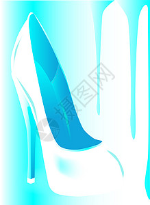 Grunge 蓝鞋鞋类愈合皮革法庭艺术黑色高跟鞋治愈绘画艺术品背景图片