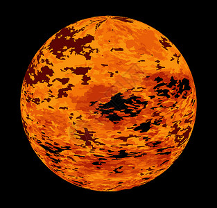 红星球插图行星绘画太阳艺术品艺术背景图片