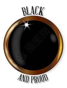 黑色和骄傲的旗帜按钮自豪插图徽章圆形背景图片