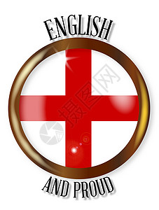 英国骄傲的旗帜按钮国家圆形徽章爱国插图玻璃背景图片