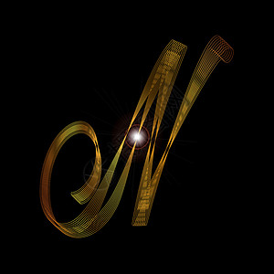 信N 金金艺术品金属概念金子绘画字体缩写线程艺术脚本背景图片