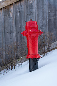 木围栏附近的消防栓背景图片