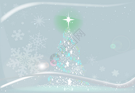 寒冷的圣诞节插图雪花贺卡蓝色冰柱绘画背景图片