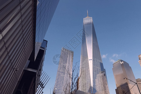 看看纽约的摩天大楼 高楼建筑 盖房子窗户天空蓝色城市建筑学办公室商业探索金融景观背景图片