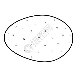 马铃薯蔬菜图标轮廓黑色矢量插图平面样式图像背景图片