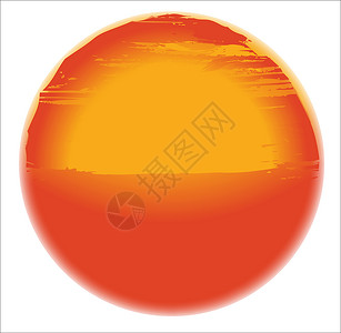 红日落活力绘画球体插图黄色日落日出背景图片