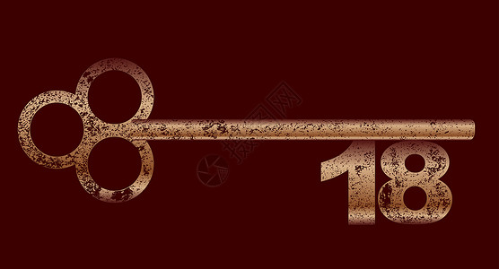 脏铜18键绘画棕色卡片金属艺术钥匙插图艺术品庆典生日背景图片