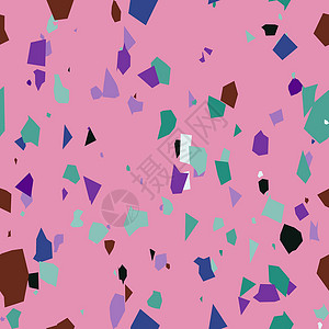 意大利石台阶粉红色背景上的混沌石水磨石无缝图案地面石头样本露台岩石玻璃平铺棕色白色纺织品设计图片