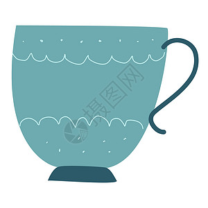 白色装饰的复古淡蓝色茶杯背景图片