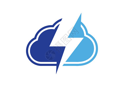 带闪电云朵带有闪电标志模板的云数据艺术互联网公司技术云计算天空服务器螺栓气候下载设计图片