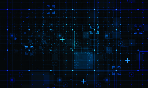透视网格抽象网格结构背景 数字业务网络技术 透视线演示概念墙纸矩阵蓝色基准商业全球粒子科学流动创新背景