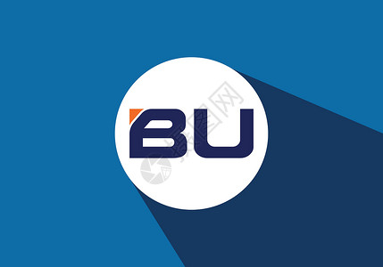 BU 初始字母标志设计创意现代字母矢量图标标志插图汽车银行业字体营销推广咨询身份公司圆圈艺术背景图片