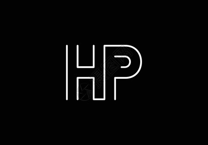 初始 HP 字母标志设计创意现代字母矢量图标标志插图背景图片