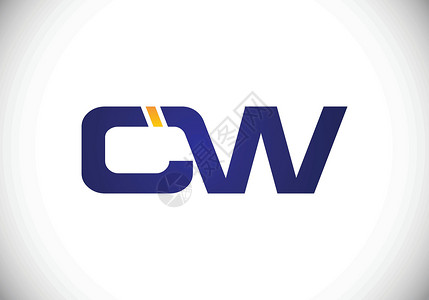 CW 初始字母标志设计创意现代字母矢量图标标志插图网络推广艺术身份商业银行业品牌营销公司字体背景图片