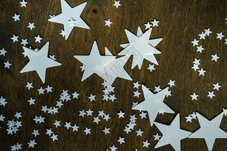 圣诞卡概念白色平铺框架星形石头星星背景图片