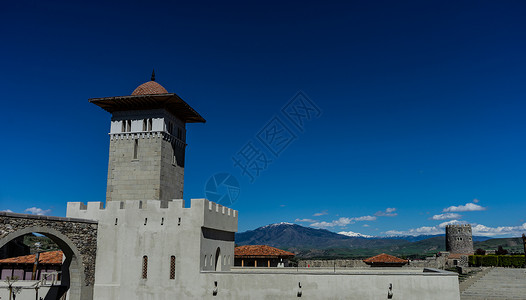 萨姆兰Akhaltsikhe的拉巴特城堡旅行迷宫池塘喷泉堡垒建筑学旅游窗户地区阳台背景