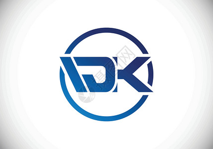 DK 初始字母标志设计创意现代字母矢量图标标志插图背景图片