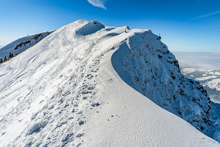 斯诺肖在阿拉高的霍赫格拉特巡演冰川滑雪太阳全景季节场地顶峰森林场景农村背景图片