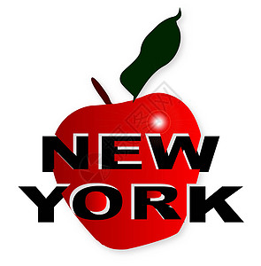 纽约水果插图白色苹果高清图片