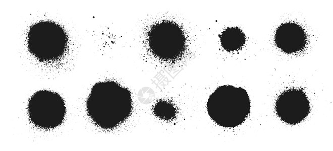 喷漆 飞溅纹理 矢量滴渍垃圾元素 矢量涂鸦梅西 墨笔插画