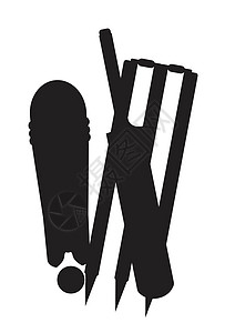 保释金板球在白色上设置银光蝙蝠团队插图运动娱乐椭圆形软垫骨灰乐趣艺术插画