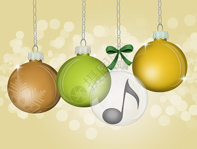 圣诞舞会装饰音符插图庆典音乐会新年背景图片
