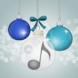 圣诞舞会装饰音乐会新年庆典音符插图背景图片