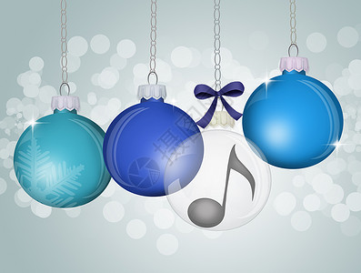 圣诞音符圣诞舞会装饰音符庆典新年插图音乐会背景