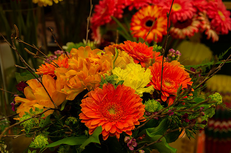 花店制作鲜花盛开花 花卉劳动背景图片