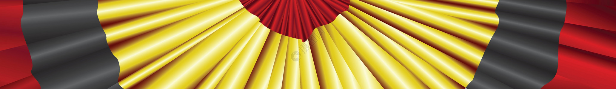 红金黑丝带班纳黄色丝绸网络材料丝带艺术文化横幅黑色半圆背景图片