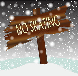 冬季无滑木板漫画插图卡通片下雪木头艺术品绘画艺术背景图片