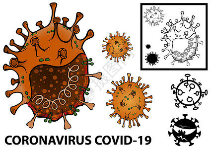逆转录病毒冠状病毒的图示插画