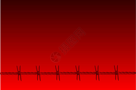 背后捅刀子红色带刺铁丝网背景插图监狱情感金属倒钩艺术品叛徒刺伤疼痛安全背景