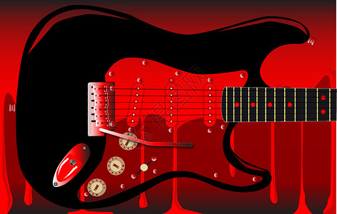 血吉他插图艺术品音乐图形岩石绘画战略蓝调艺术乐器背景图片