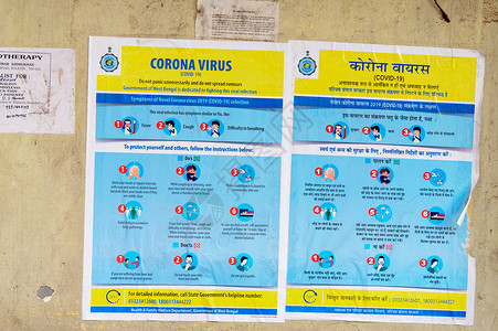 全球战疫海报城市街道墙上的冠状病毒安全意识疾病控制和预防标语海报显示与冠状病毒 COVID192019ncov 中东呼吸综合征 MERS 和背景