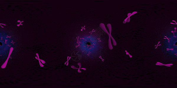 3D柱状染色体科学背景的 3d 插图 等距柱状 360 VR 图像 医学全景背景虚拟现实流动医疗显微镜身体宏观渲染折纸生物学印迹背景