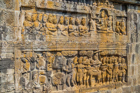 雅加达亚运会中的细节石头旅行建筑学雕像传统地标旅游纪念碑废墟佛塔背景