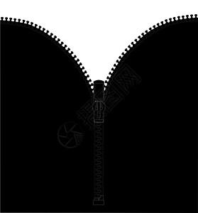 黑色拉链插图紧固件材料缝纫裁缝纺织品衣服牙齿金属高清图片