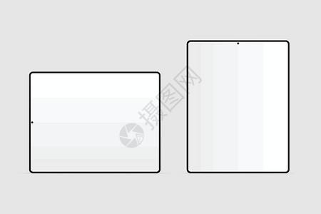 逼真的现代黑色平板电脑样机现代平板电脑空白屏幕平面样式矢量平板电脑工具药片技术电子电话电子书反应标签白色商业设计图片