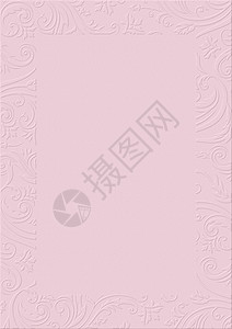 柔和的粉红色纹理背景纸压花花卉边框背景图片