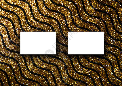 金色竖板名片带有金色波浪线图案背面的名片模型模板阴影推介会卡片小样粉色商业插图坡度空白墙纸背景