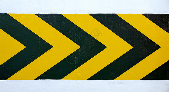 右黄黑墙警示路标背景图片
