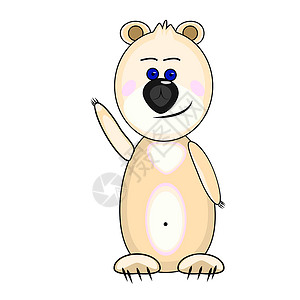 站立熊孤立在白色背景上的熊 卡通泰迪熊平面风格设计设计图片