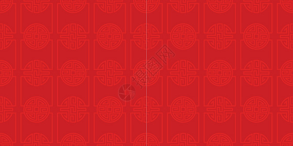 中国红图案无缝横幅背景艺术打印红色问候语庆典月球卡片墙纸插图背景图片